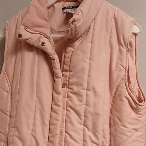 Leslie Fay Blush Quilted Women's Vest